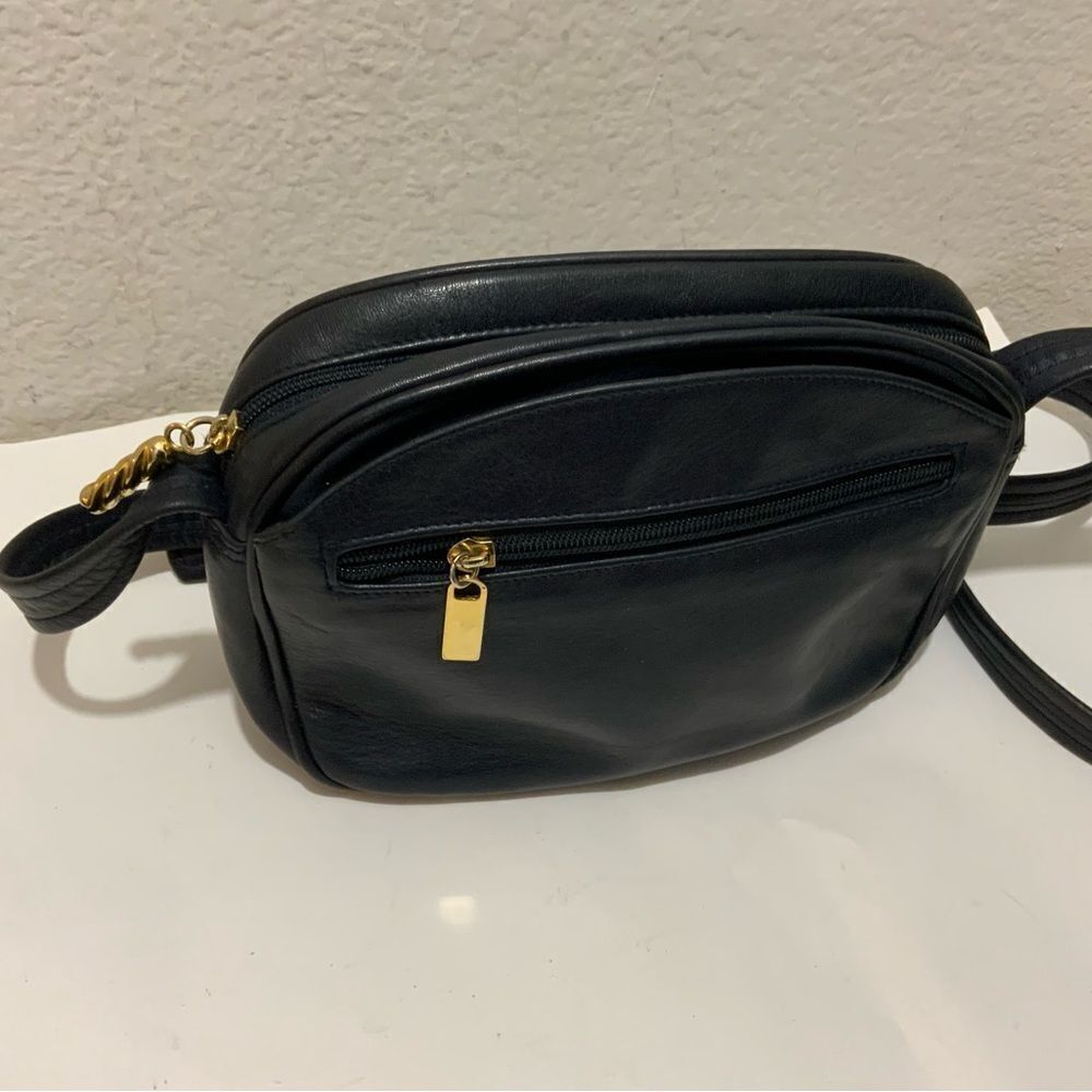 Vintage VTG Jacqueline Ferrar Blue Soft Leather Crossbody Bag Purse 9”x6”x3”
